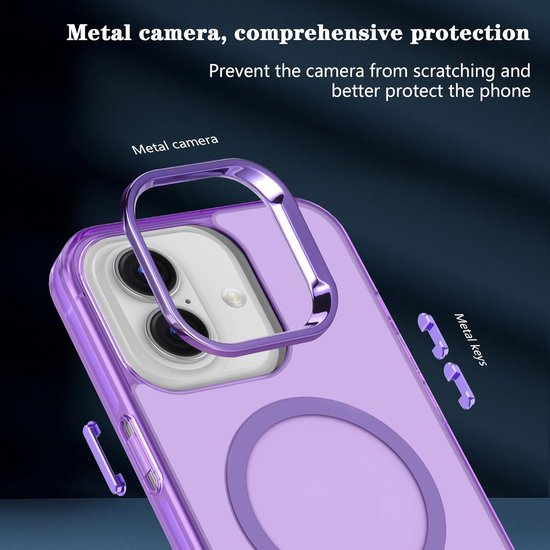 iPhone 16 Plus Hoesjes – Magnetische Backcover – MagSafe Compatibel – Slank & Schokbestendig – Paars-Ilumina Benelux