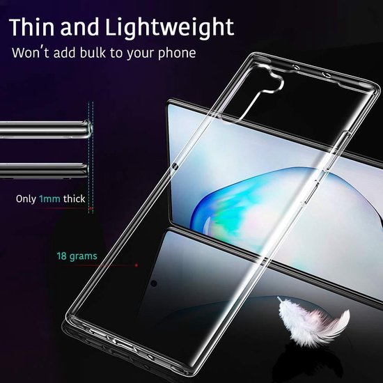 Samsung Galaxy Note 10 Plus Hoesjes – Siliconen Backcover – Soft Touch – Transparant-Ilumina Benelux