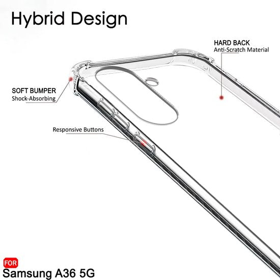 Samsung Galaxy A36 Hoesjes – Ultra-Hybrid Backcover – Schokbestendig – Crystal Clear Transparant-Ilumina Benelux
