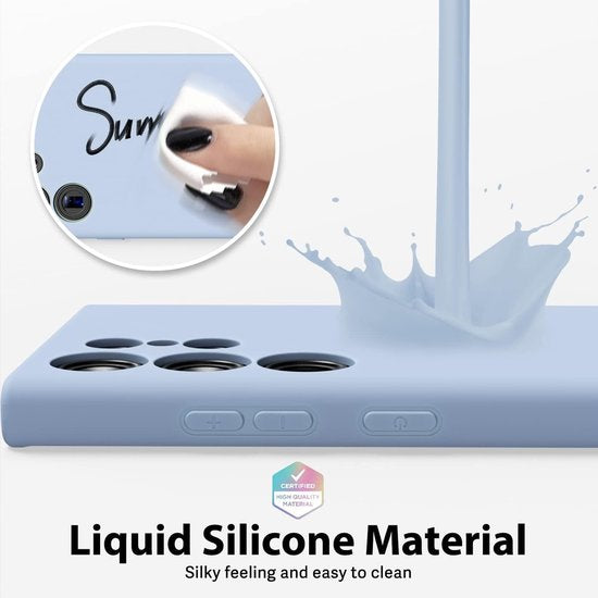 Samsung Galaxy S22 Ultra Hoesjes – Liquid Silicone Backcover – Mat – Schokbestendig – Blauw-Ilumina Benelux