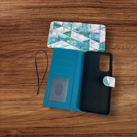Xiaomi 12 Lite Hoesjes – Portemonnee Book Case – Pasjeshouder – Magneetsluiting – Marmer Print-Ilumina Benelux