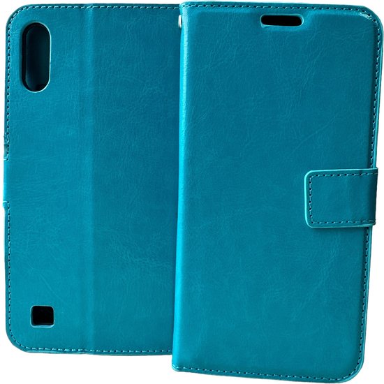 Samsung Galaxy A10 Hoesjes – Portemonnee Hoes – 2 Pack Screenprotector – Pasjeshouder – Turquoise-Ilumina Benelux