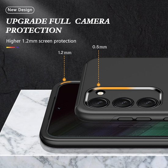 Samsung Galaxy S23 Hoesjes – Harde Backcover met Vingerring – Anti-drop – Schokbestendig – Zwart-Ilumina Benelux