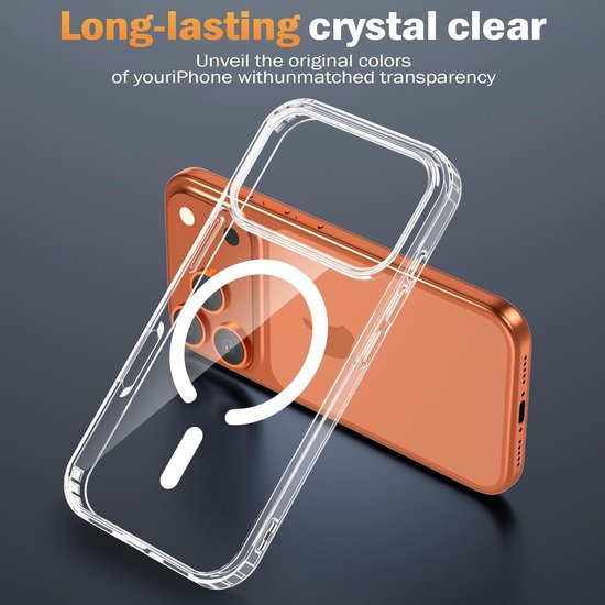 iPhone 17 Pro Max Hoesjes – Schokbestendige Transparante Backcover – MagSafe – 2x Screenprotector + Camera Lens Protector-Ilumina Benelux