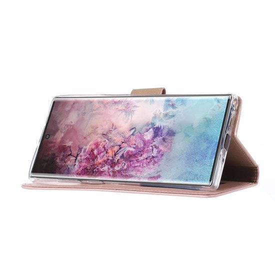 Samsung Galaxy Note 10 Plus Hoesjes – Bookcase Portemonnee Hoes – Pasjeshouder – Magneetsluiting – Roségoud-Ilumina Benelux