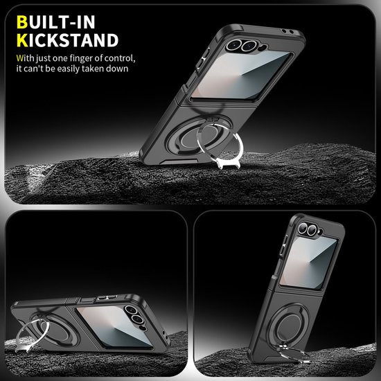 Samsung Galaxy Z Flip 6 / Flip 7 FE Hoesjes – Hybrid Backcover – Armor Tough – Schokbestendig – Rood-Ilumina Benelux
