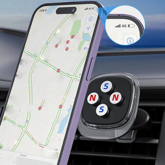 Telefoonhouder auto – Magnetisch – Ventilatierooster – Universeel – Zwart-Telefoonhouders-Ilumina Benelux