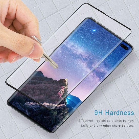 Bookcase hoesje Geschikt voor: Samsung Galaxy S10+ Portemonnee hoesje Turquoise met 2x Glas Screenprotector