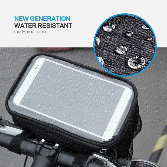 Telefoonhouder fiets – Stuurtas afneembaar – Grote fietstas – Waterdicht – Zwart-Ilumina Benelux