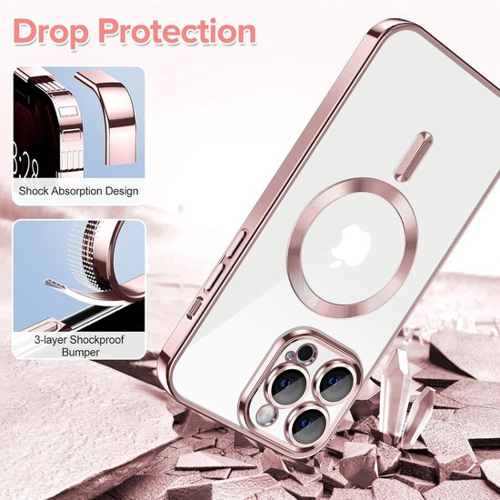 iPhone 11 Pro Hoesjes – Backcover met Camera Lens Protector – MagSafe Compatibel – Roze-Ilumina Benelux
