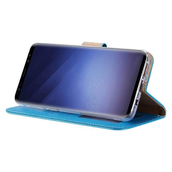 Samsung Galaxy S9 Hoesjes – Portemonnee Bookcase – Pasjeshouder – Magneetsluiting – Turquoise-Ilumina Benelux