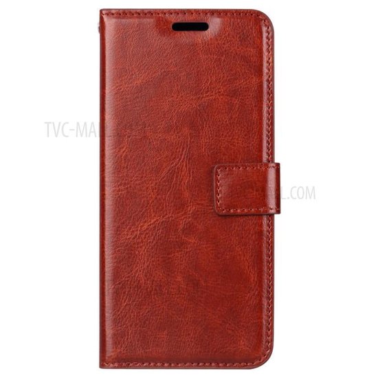 Samsung Galaxy A8 2018 Hoesjes – Portemonnee Hoes – Pasjeshouder – Magneetsluiting – Bruin-Ilumina Benelux