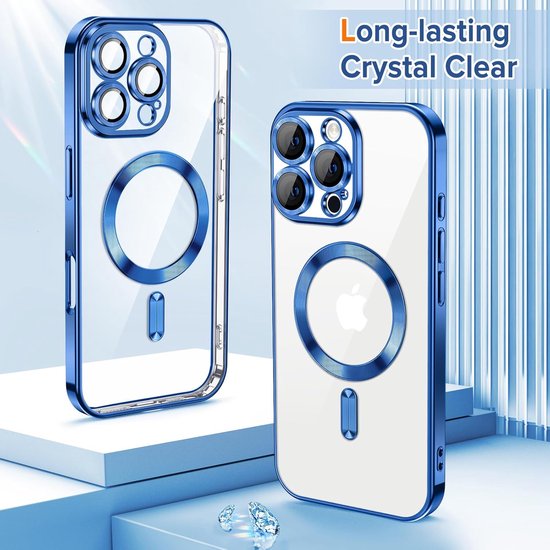 iPhone 16 Pro Max Hoesjes – Backcover – Camera Lens Protector – MagSafe compatibel – Blauw-Ilumina Benelux