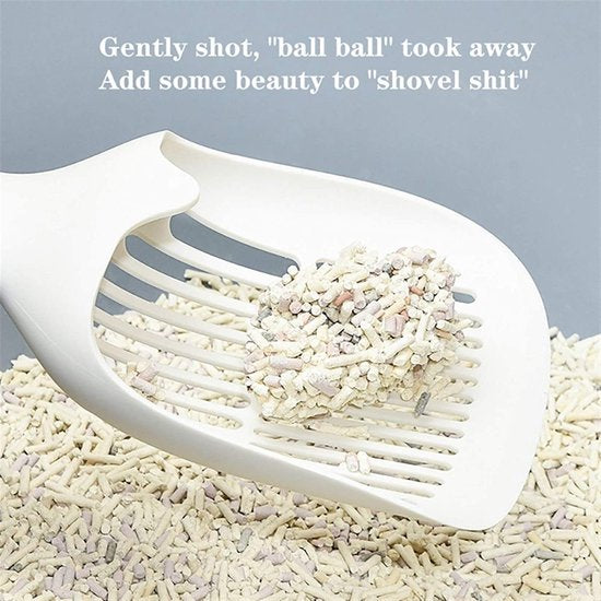 Kattenbakschep met Lange Steel – Ergonomisch & Wasbaar – Geschikt voor Katten en Kleine Huisdieren