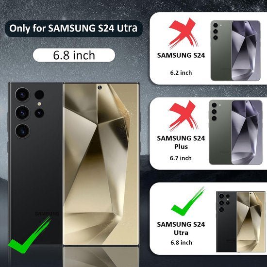 Samsung Galaxy S24 Ultra Hoesjes – Anti-Shock Hybride Ring Armor Backcover – Schokbestendig – Zwart-Ilumina Benelux