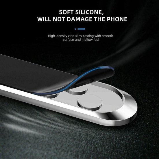 Telefoonhouder auto – Magnetisch plaatje – Sterke magneet – Universeel – Zilver-Ilumina Benelux