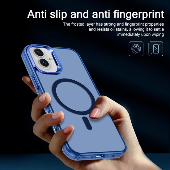 iPhone 16 Plus Hoesjes – Magnetische Backcover – MagSafe Compatibel – Slank & Schokbestendig – Blauw-Ilumina Benelux