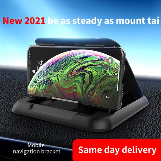 Telefoonhouder auto – Dashboard plakmontage – 360° draaibaar – Universeel voor smartphones – Zwart-Ilumina Benelux