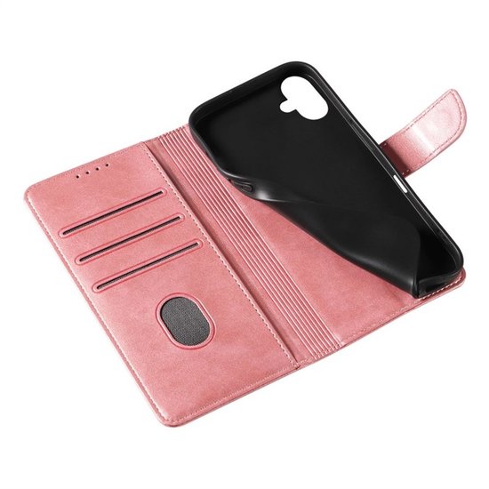 iPhone 17 Hoesjes – Luxe PU Kalfsleer Wallet – Bookcase Portemonneehoes – Pasjeshouder – Roségoud-Ilumina Benelux