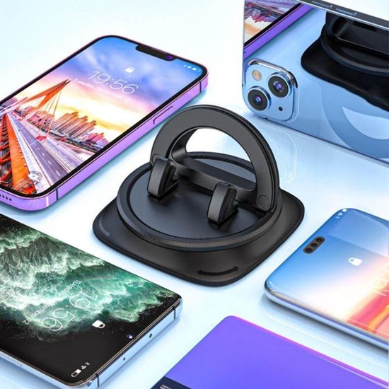 Telefoonhouder auto – Antislip sticky pad – Dashboard grip mat – Voor smartphone & munten – Zwart-Ilumina Benelux