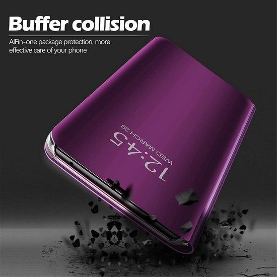 Spiegel Cover - Hoesje - Clear View Case Geschikt voor: Samsung Galaxy A02s / M02s - Blauwpaars