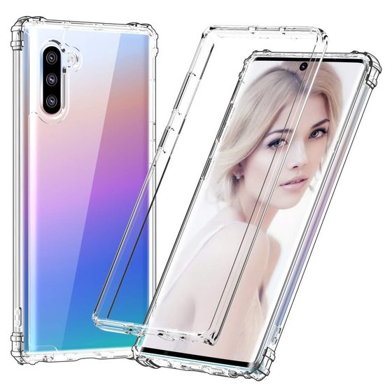 Samsung Galaxy Note 10 Hoesjes – Anti-Shock Hybride Soft Case – Schokbestendig – Inclusief 2x Screenprotector – Zwart