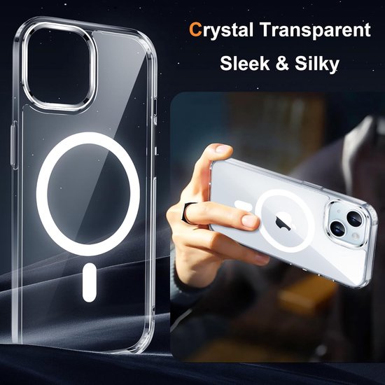 iPhone 15 Plus Hoesjes – Transparante Backcover – MagSafe Compatibel – Schokbestendig – Helder Transparant-Ilumina Benelux