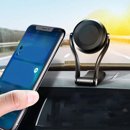 Telefoonhouder auto – Magnetisch Dashboard & Voorruit – 360° draaibaar – Sterke kleeflaag – Geschikt voor iPhone/Samsung/Huawei – Zwart-Ilumina Benelux