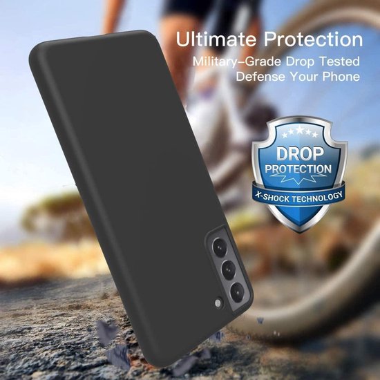 Soft Back Cover Hoesje Geschikt voor: Samsung Galaxy A71 TPU Silicone rubberen + 3xs Tempered screenprotector - zwart