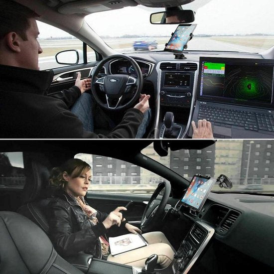 Tablethouder auto – Voorruit & dashboard zuignap – 360° draaibaar – 7-11 inch geschikt voor iPad Samsung Huawei Lenovo – Zwart