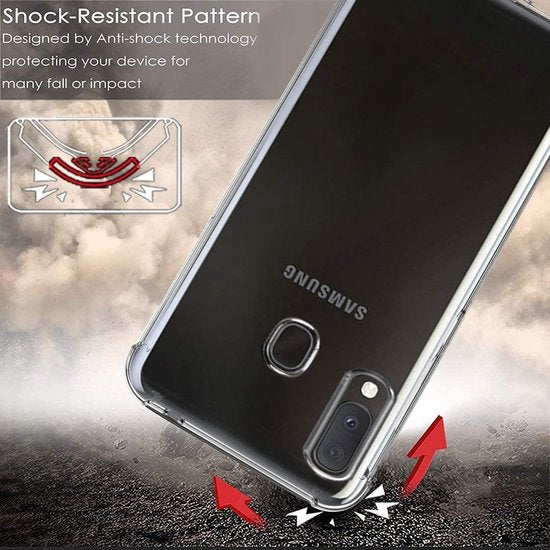 Shock proof Hoesje Geschikt voor: Samsung Galaxy A20E - Anti -Shock Silicone - Transparant