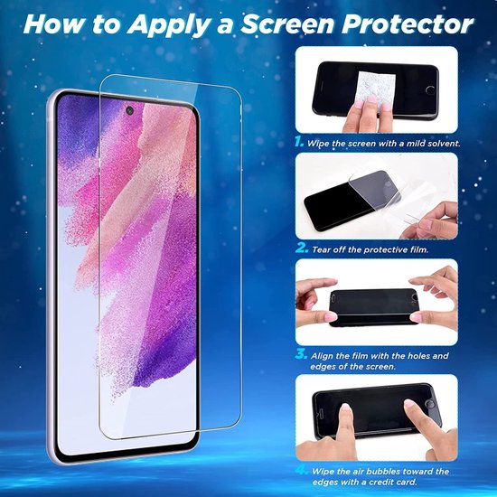 Samsung Galaxy S21 FE Hoesjes – Siliconen Backcover – Schokbestendig – Inclusief Glazen Screenprotector – Zwart-Ilumina Benelux