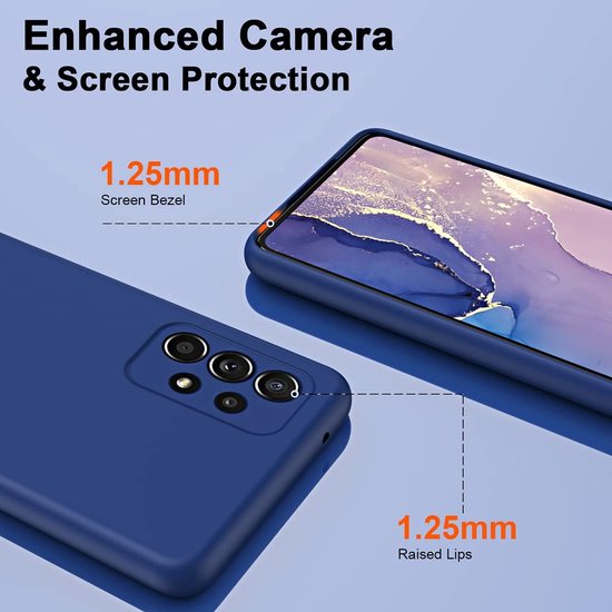 Samsung Galaxy A13 4G Hoesjes – Liquid Silicone Backcover – Soft Touch Flexibel – Blauw/Paars-Ilumina Benelux