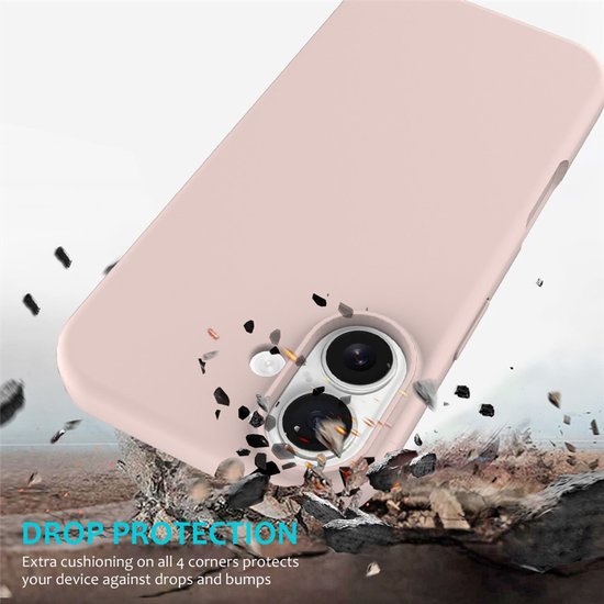 iPhone 17 Hoesjes – Liquid Silicone Backcover – Soft Touch – Schokbestendig – Roze-Ilumina Benelux