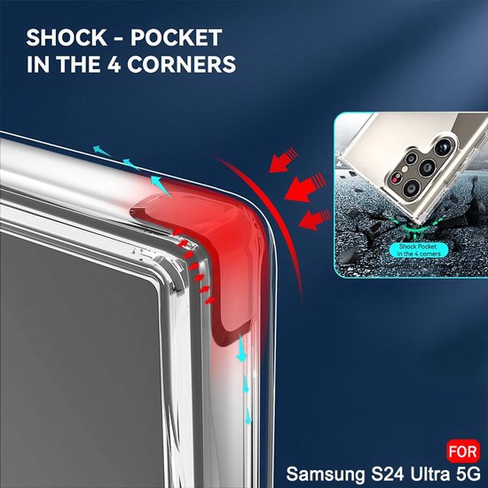 Samsung Galaxy S24 Ultra Hoesjes – Ultra-Hybrid Backcover – Schokbestendig – Crystal Clear Transparant-Ilumina Benelux