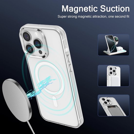 iPhone 16 Pro Max Hoesjes – Magnetische Backcover – MagSafe Compatibel – Slank & Schokbestendig – Wit-Ilumina Benelux