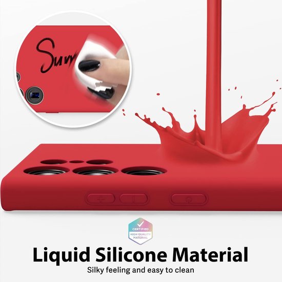 Samsung Galaxy S22 Ultra Hoesjes – Liquid Silicone Backcover – Soft Touch – Schokbestendig – Rood-Ilumina Benelux