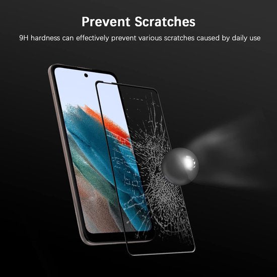 Full Cover Screenprotector - Geschikt voor Motorola Moto E32 / E32 - 9H Glas (1-Pack)