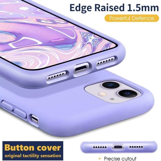 iPhone 11 Pro Max Hoesjes – Siliconen Backcover – Inclusief Screenprotector Gehard Glas – Paars-Ilumina Benelux