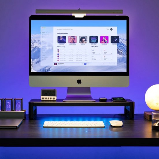 Monitorstandaard – Beeldscherm Verhoger Bureau – Draadloze Oplader – USB 3.0 HUB – Zilver-Monitorstandaard-Ilumina Benelux