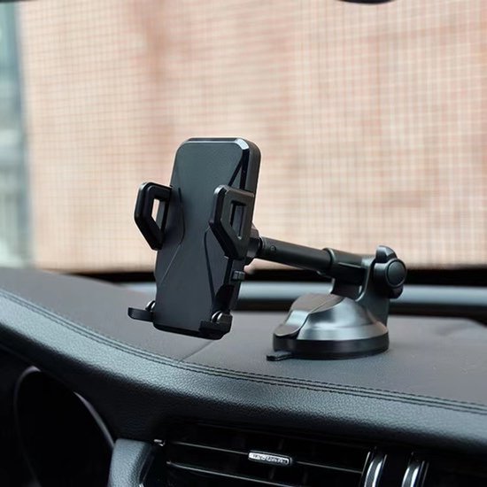 Telefoonhouder auto – Stevige zuignap – Voor raam of dashboard – Universeel GSM houder – Zwart-Ilumina Benelux