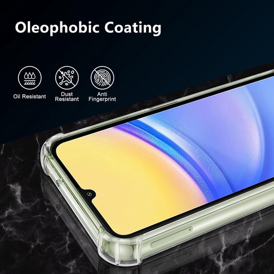 Anti -Shock Silicone hoesje zwart met Screenprotector Glas 1x en Camera lens protector 1x Geschikt voor: Samsung Galaxy A05s