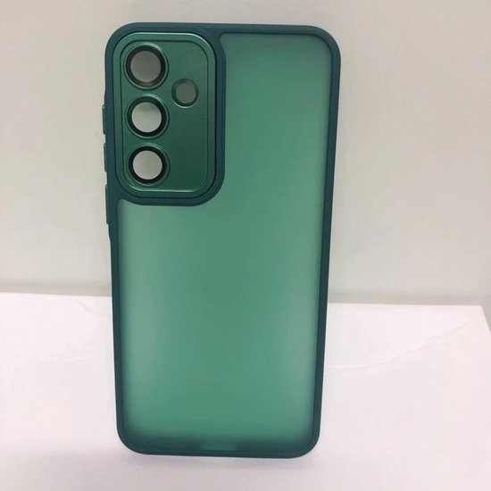 Samsung Galaxy S25 Hoesjes – Transparante Siliconen Backcover – Camera Bescherming – Bumper – Groen
