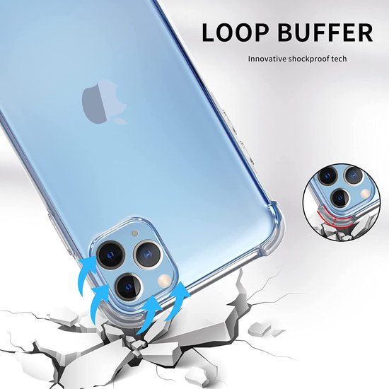 iPhone 12 Mini Hoesjes – Schokbestendige Siliconen Backcover – 3 Pack Screenprotector Gehard Glas – Transparant-Ilumina Benelux