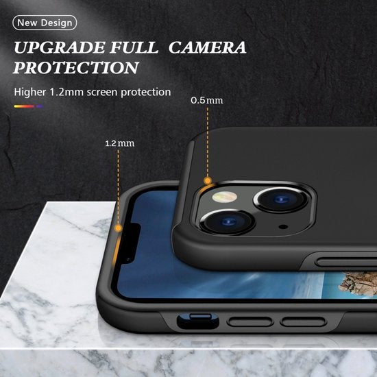 iPhone 14 Hoesjes – Backcover met Vingerring – Magneet – Anti-drop – Zwart-Ilumina Benelux