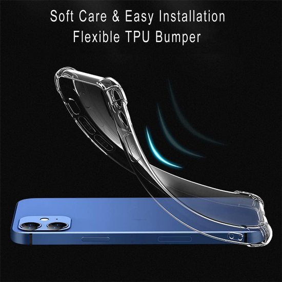 Anti-Shock silicone hoesje met 2 Pack Screenprotector Glas Geschikt voor: Samsung Galaxy A22 4G