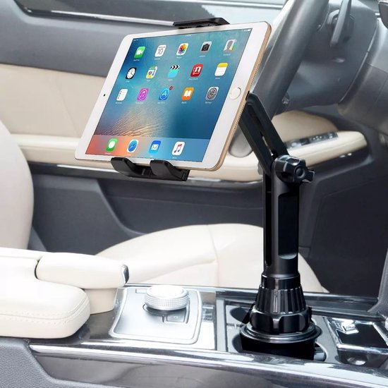 Tablethouder auto – Bekerhouder standaard – Universele tablet & telefoon houder – 3.5-12.5 inch – Zwart-Tablethouder-Ilumina Benelux