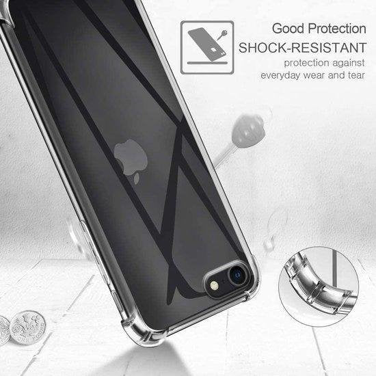iPhone 7 Plus/8 Plus Hoesjes – Siliconen Backcover – Schokbestendig – Incl. Gehard Glas Screenprotector – Transparant-Ilumina Benelux
