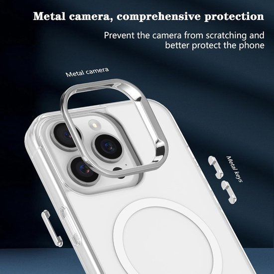 iPhone 16 Pro Max Hoesjes – Magnetische Backcover – MagSafe Compatibel – Slank & Schokbestendig – Wit-Ilumina Benelux