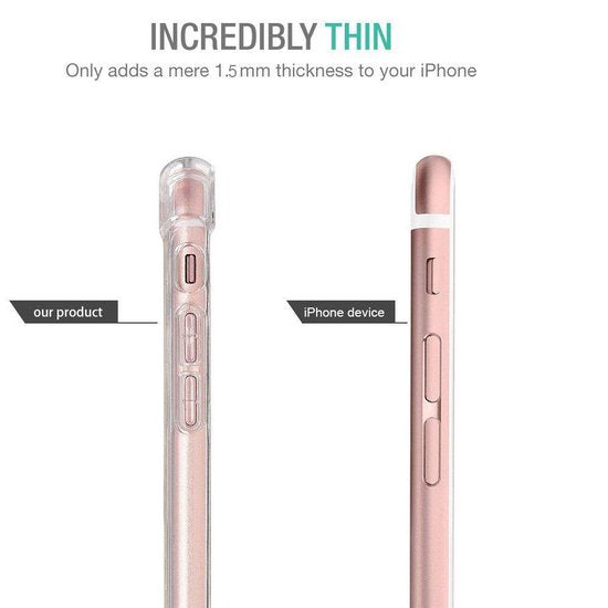 iPhone 7/8 Hoesjes – Transparante Backcover – Schokbestendig – Inclusief 2x Screenprotector-Ilumina Benelux